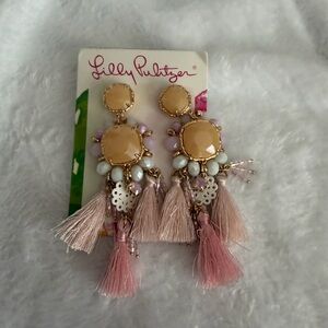 Lilly Pulitzer Pink Tassel Cluster Earrings